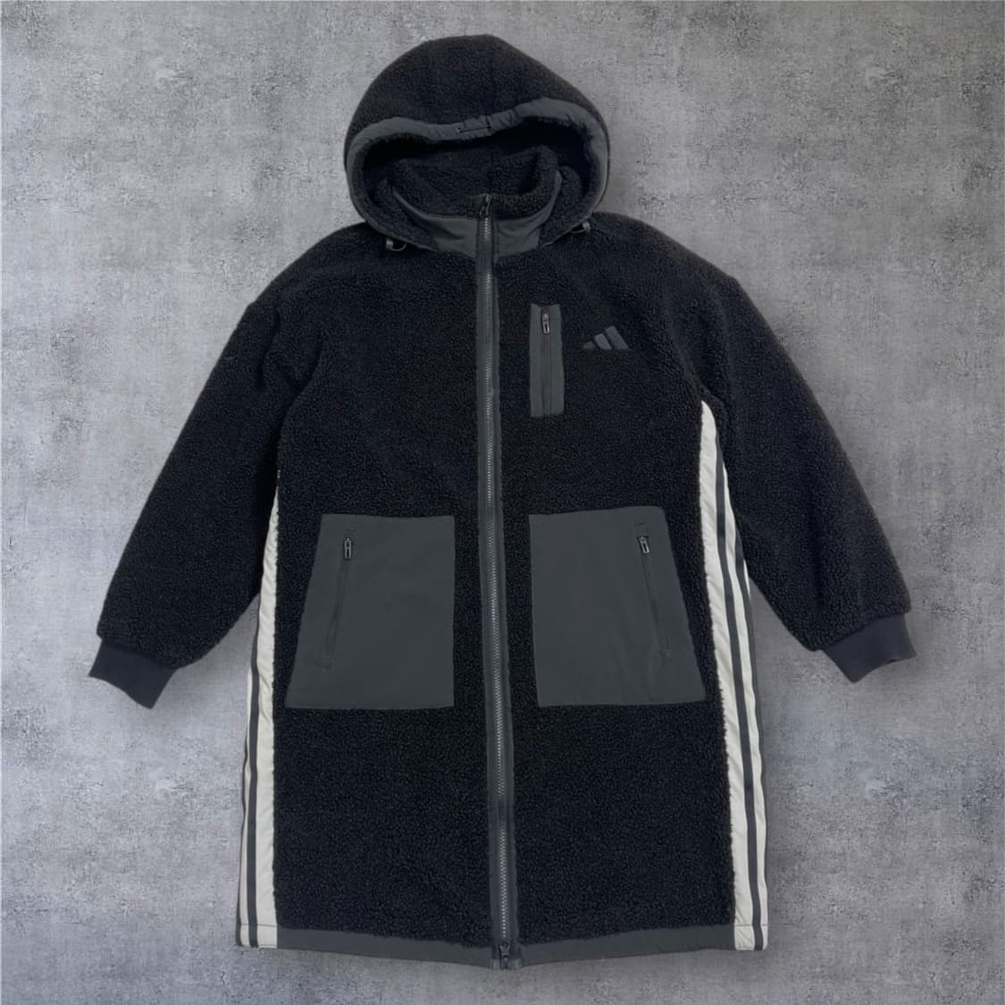 아디다스 Adidas 블랙 어반 보아 롱 셰르파 후리스 자켓 S 상품이미지1