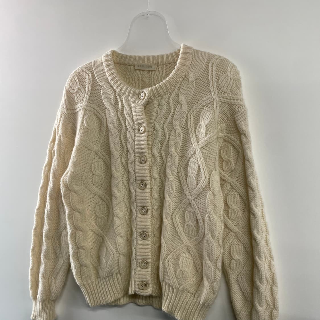 봉쥬르 피셔맨 케이블 울 가디건 상품이미지3