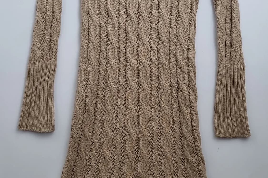 RESEXY 베이지 니트 롱 원피스 상품이미지4