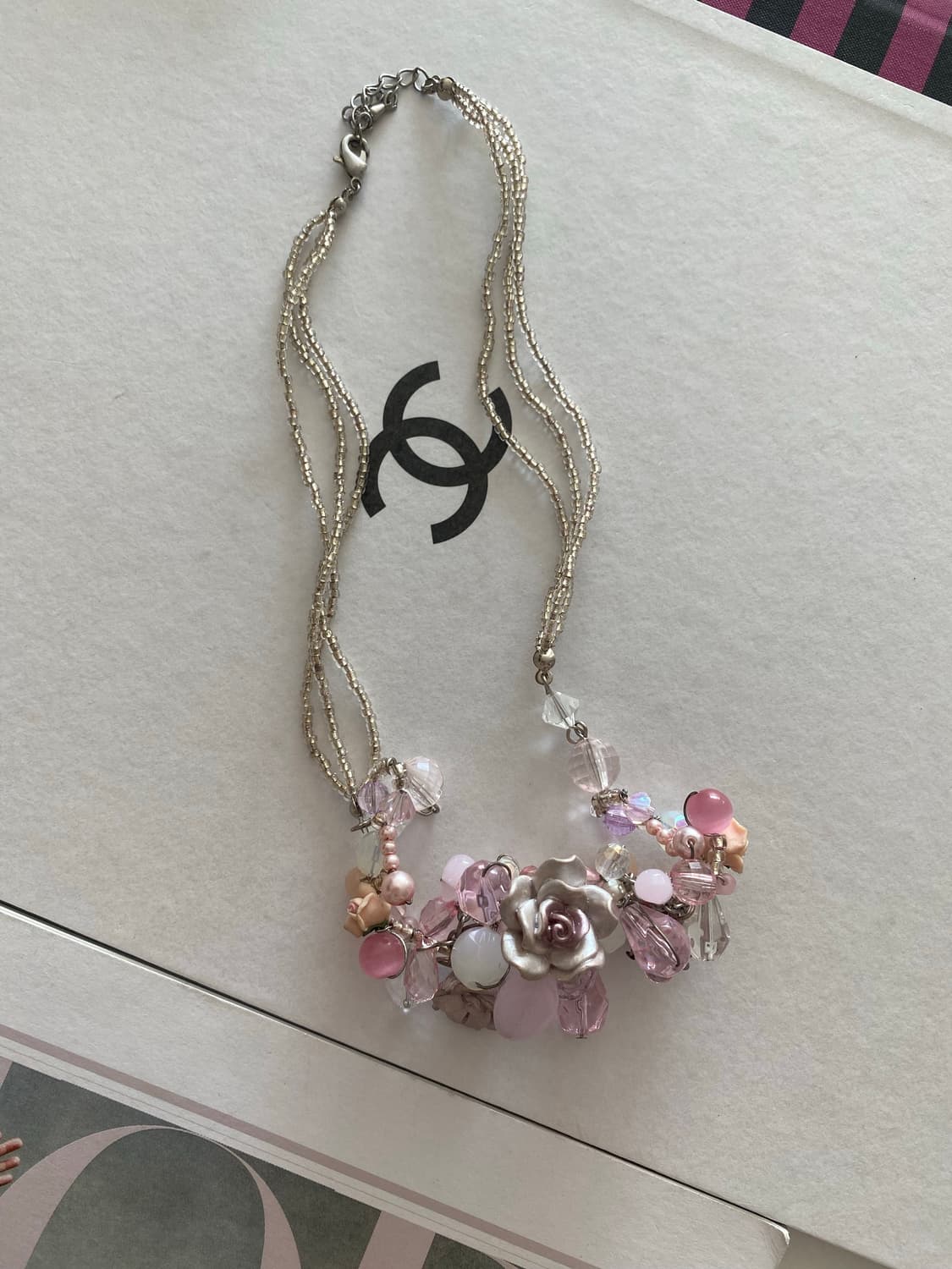 페어리 y2k 키치 핑크 플라워 비즈 목걸이 상품이미지8