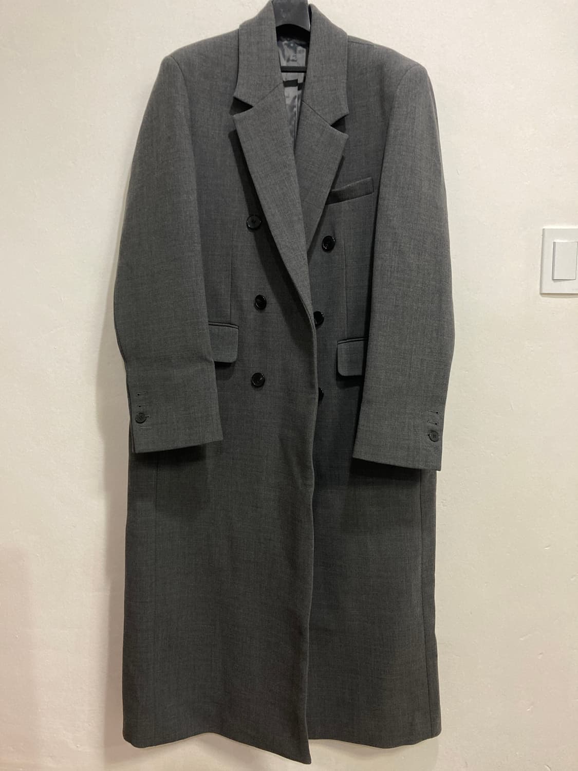 엘무드)그레이 웨일 더블 코트 색상 미드 그레이46 상품이미지4