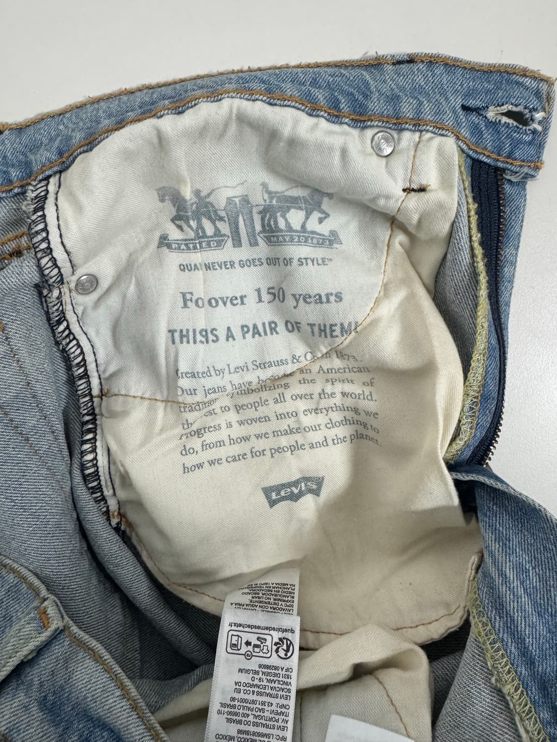 리바이스 505 연청 레귤러 스트레이트 데님 32/32 상품이미지5