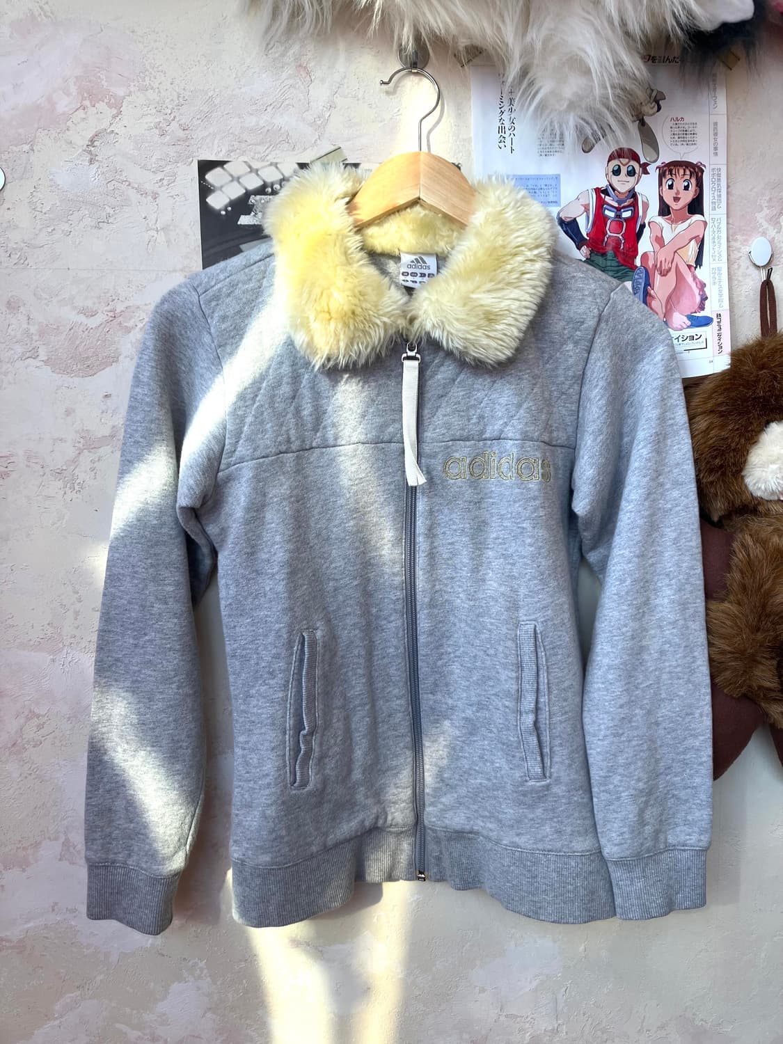 아디다스 퍼 트리밍 후드 집업 상품이미지2