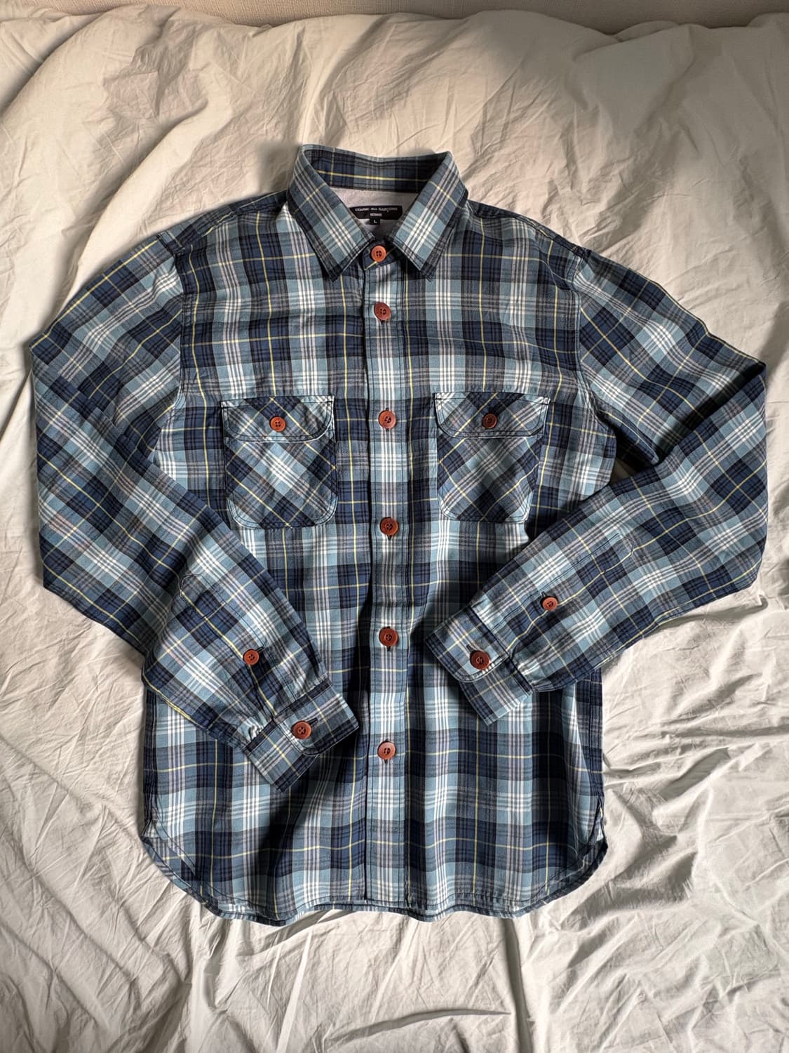 꼼데가르송 옴므 체크셔츠 L 상품이미지4