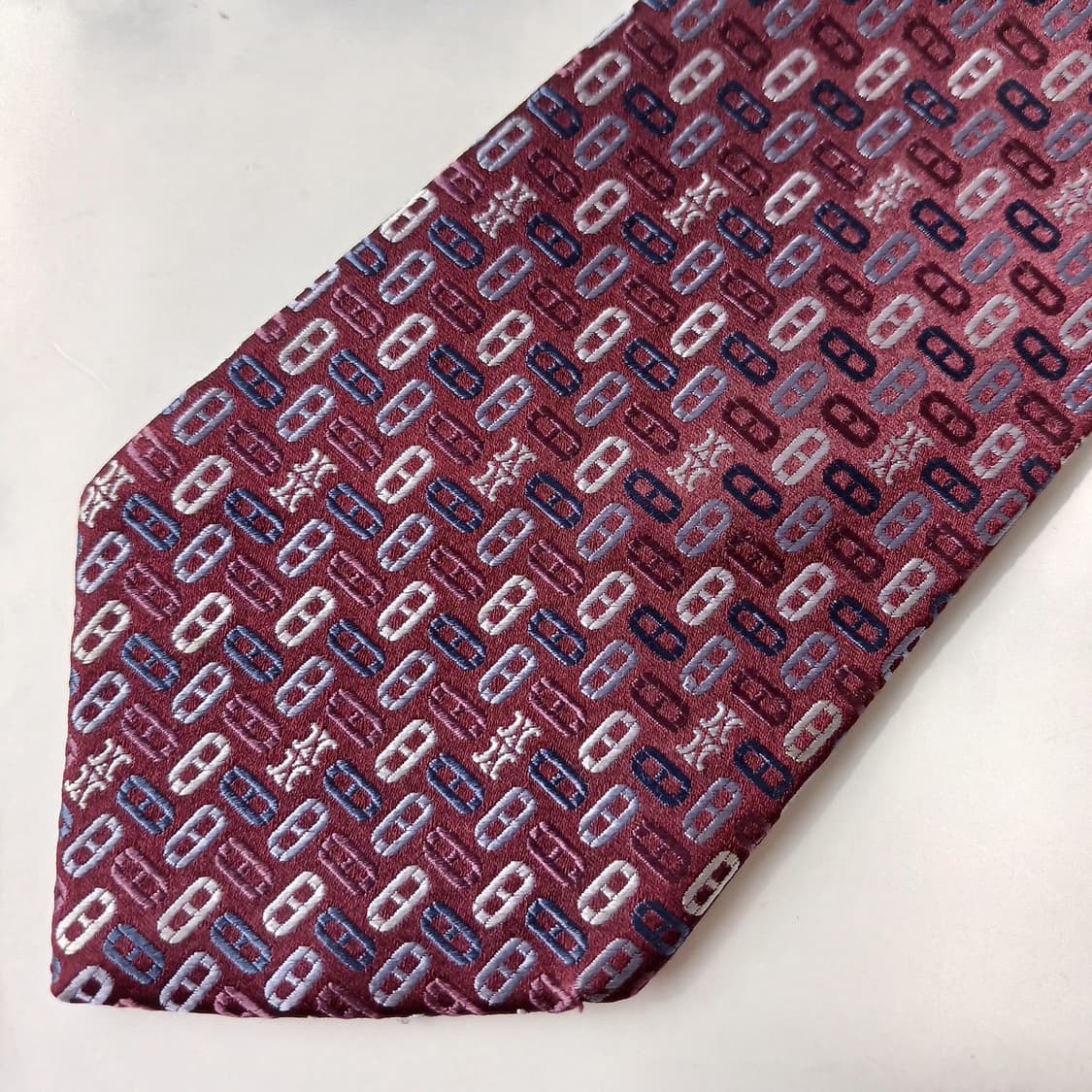 셀린느 실크 퍼플 트리오페 패턴 넥타이 9.3cm A+~A등급 E723
 상품이미지6