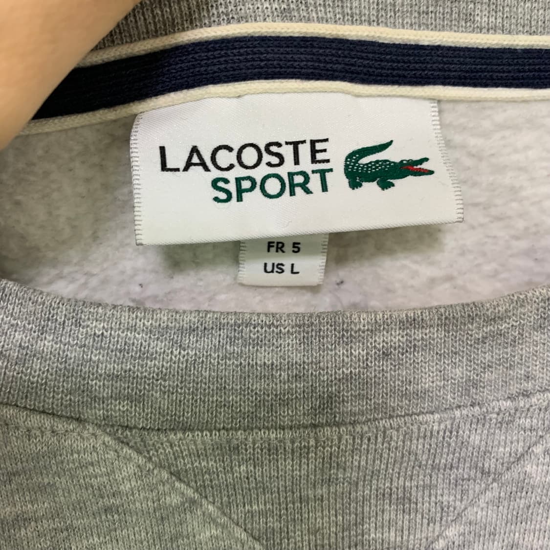 라코스테 로고 베이직 긴팔 기모 맨투맨 L 남녀공용 빈티지 상품이미지3