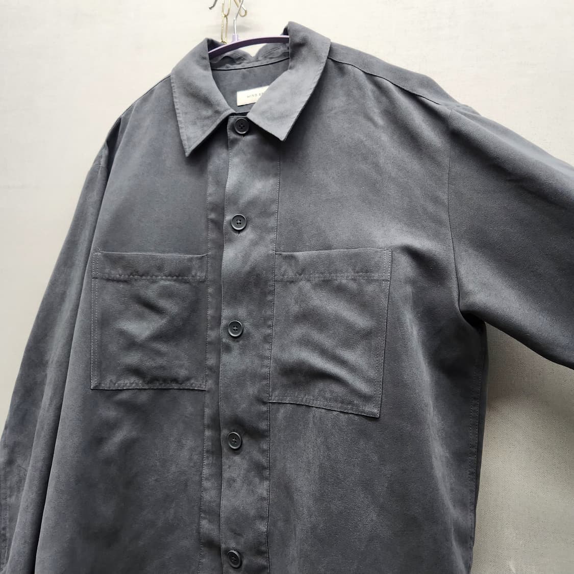 마인드브릿지 스웨이드 빅 투포켓 셔츠 L(XL) 상품이미지2