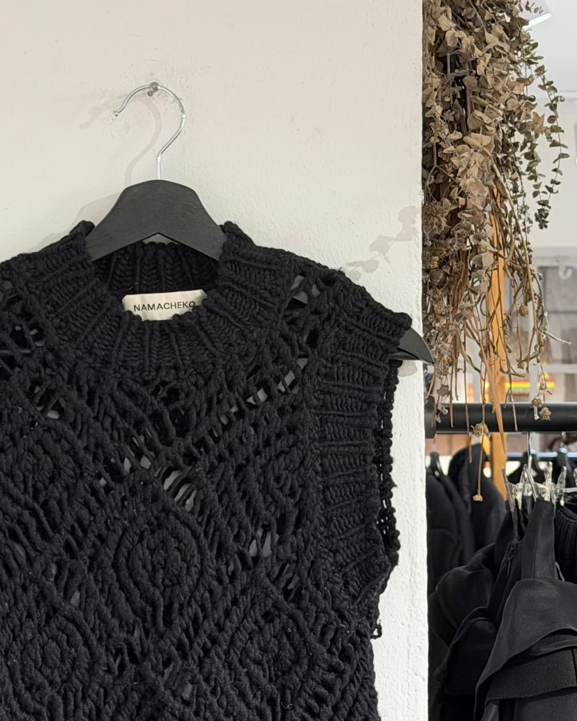 나마체코 블랙 22aw 메리노 울 니트 베스트 상품이미지3