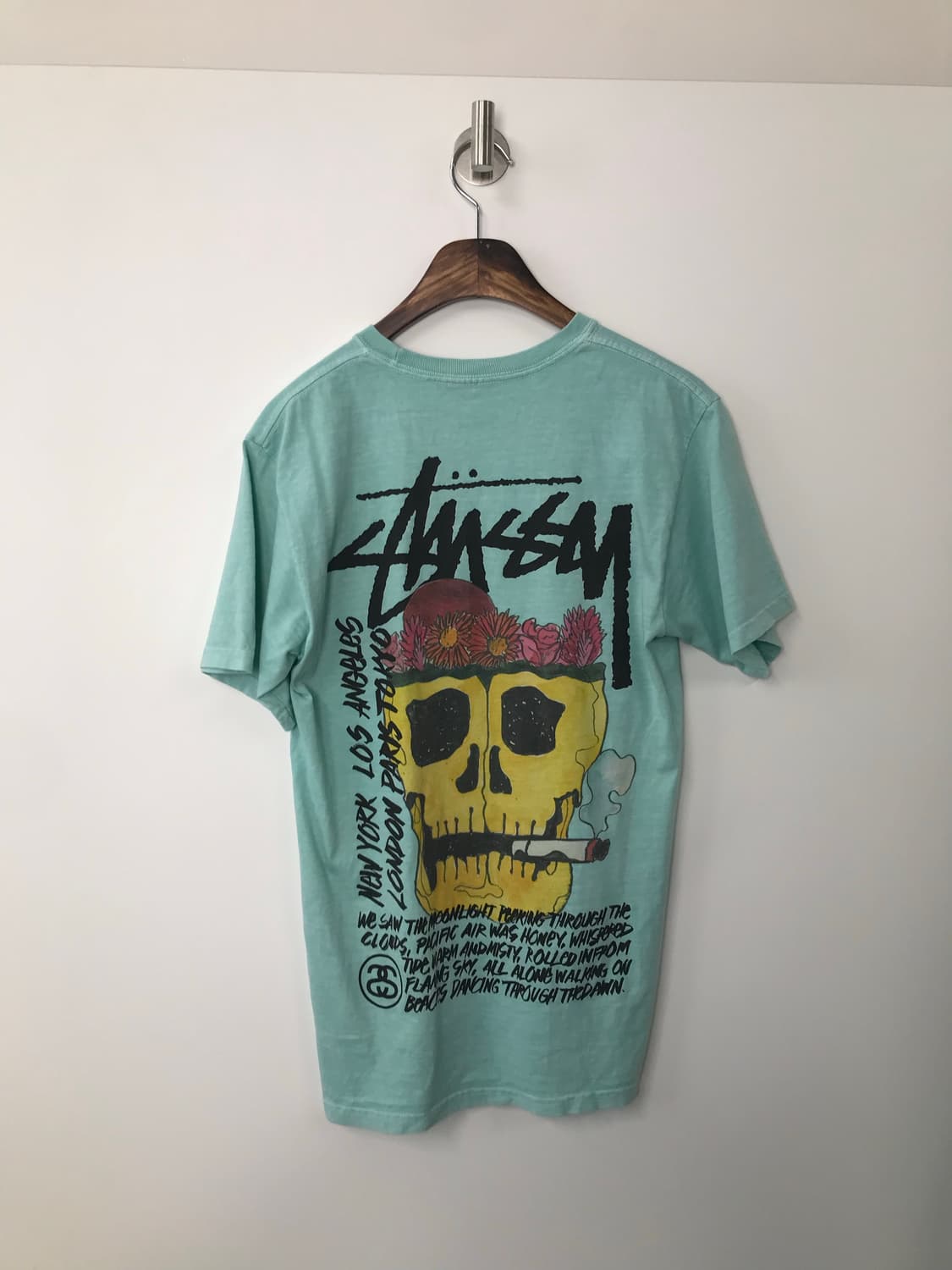 스투시 00s 스컬 민트 반팔 티셔츠 상품이미지4