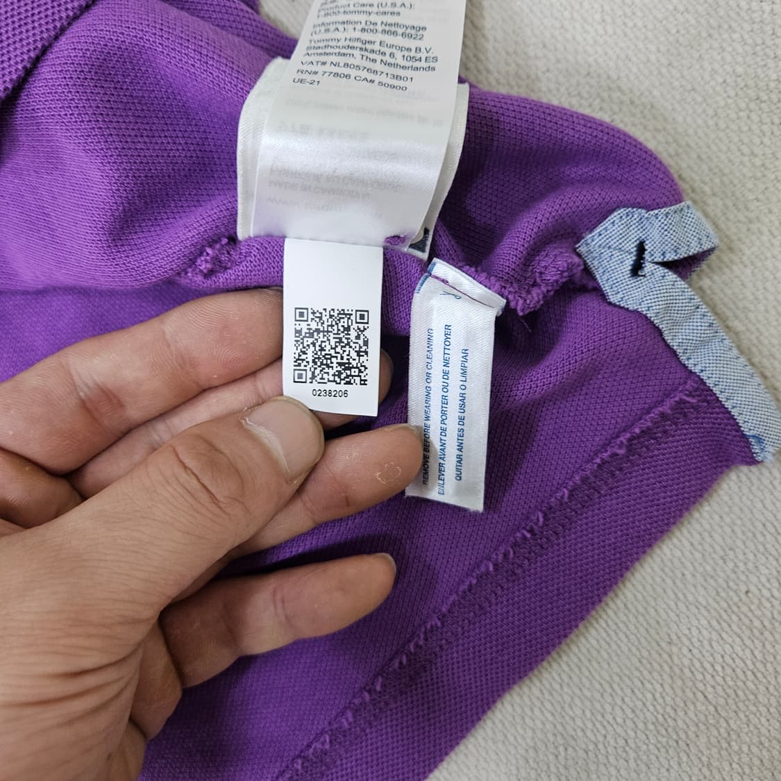 S 타미힐피거 퍼플 카락 반팔 티셔츠 0309Y 상품이미지5