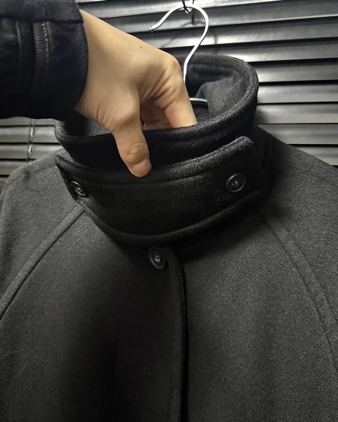 드로우핏 우먼 발마칸 캐시미어 울 롱 코트 블랙 검정 S 90 하이넥 상품이미지8