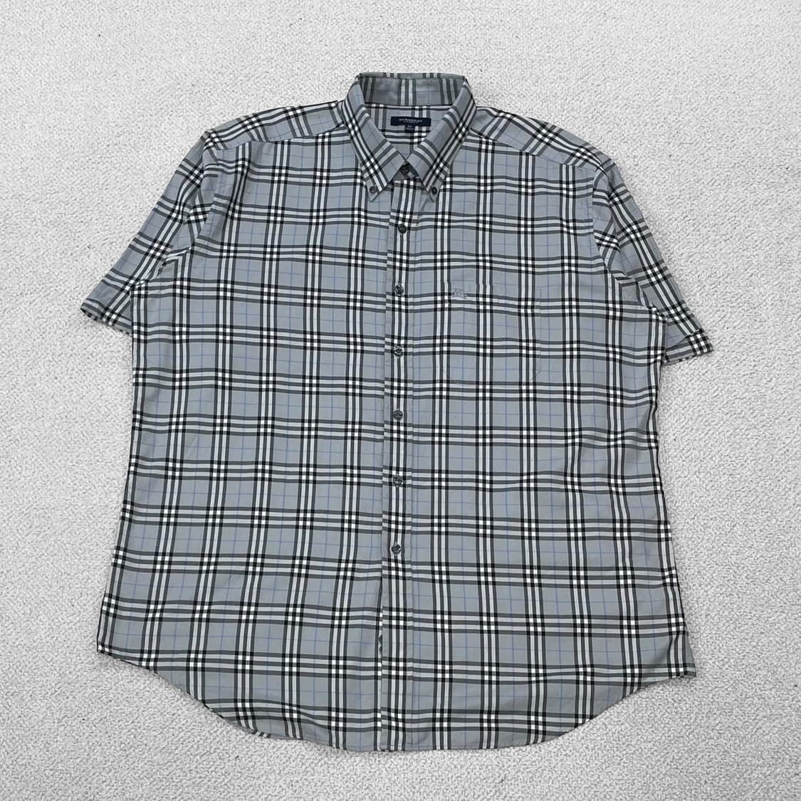 버버리 Burberry 그레이 노바 체크 반팔 셔츠 상품이미지1