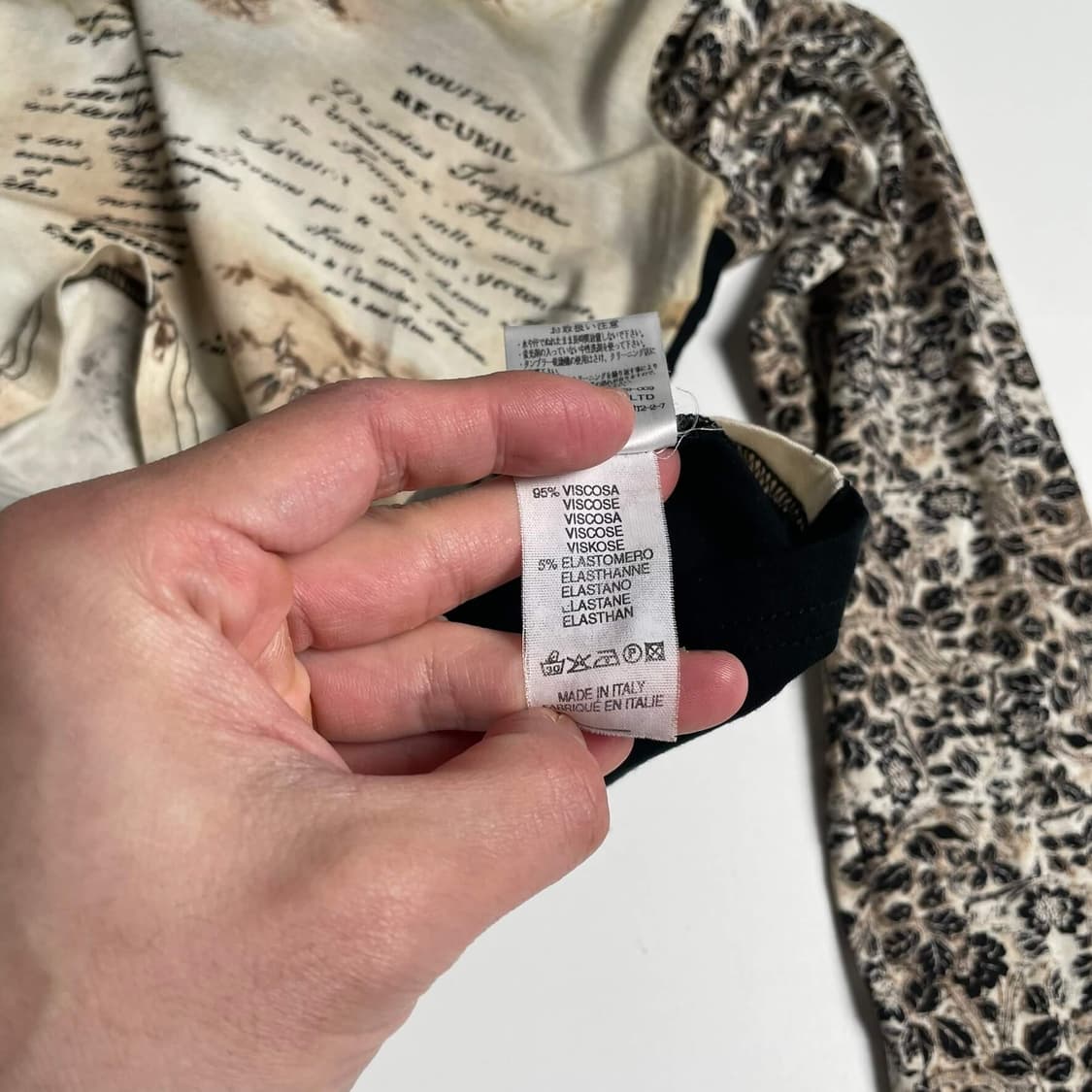 Anna re 베이지 플라워 패턴 롱슬리브 (italy)   상품이미지7