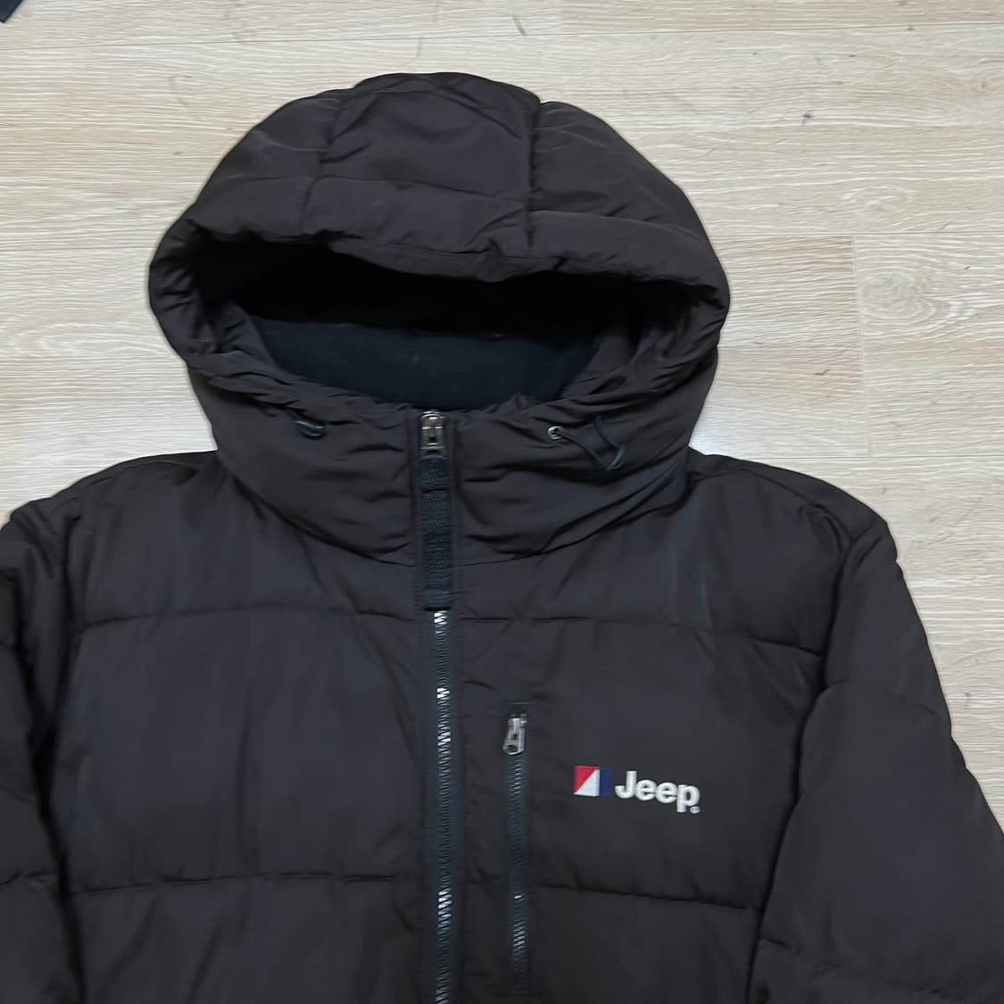 지프 Jeep 레터링 로고 후드 볼 타입 패딩 점퍼 [블랙] L/100 상품이미지2