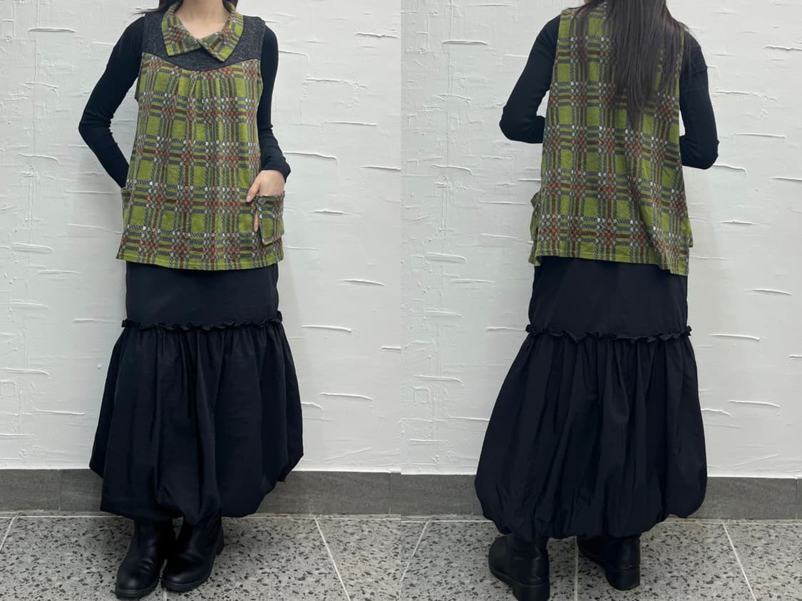 Check pattern vest 상품이미지2