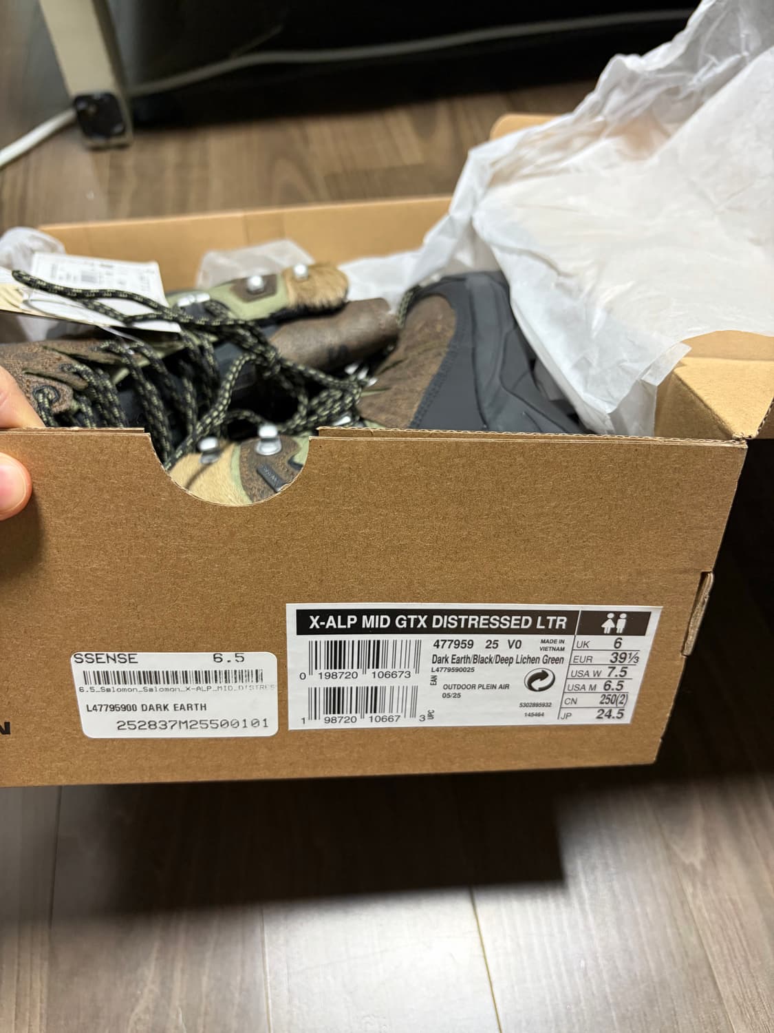 살로몬 카키 x-alp 디스트레스 가죽 고어텍스 부츠 상품이미지2