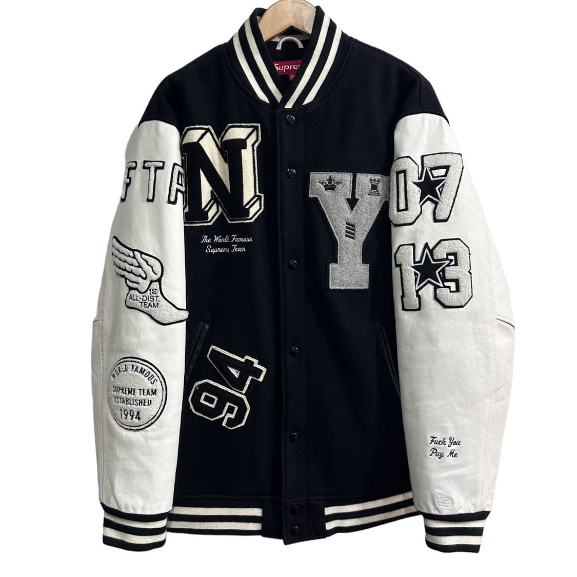 슈프림 06AW 올시티 베이스볼 바시티 자켓 검흰 상품이미지9