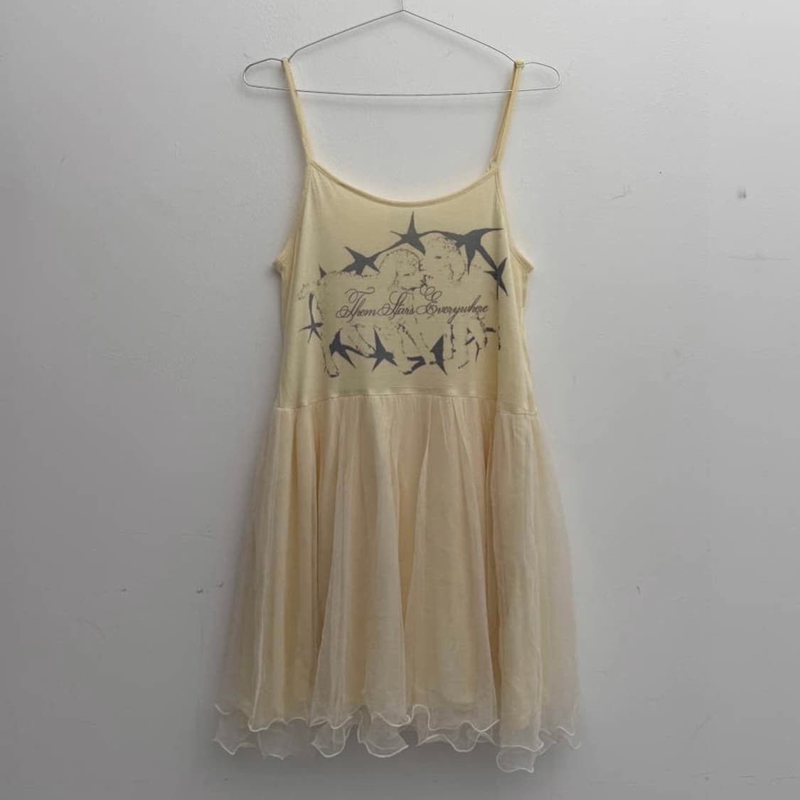 y2k 프린팅 아이보리 레이스 드레스 상품이미지1