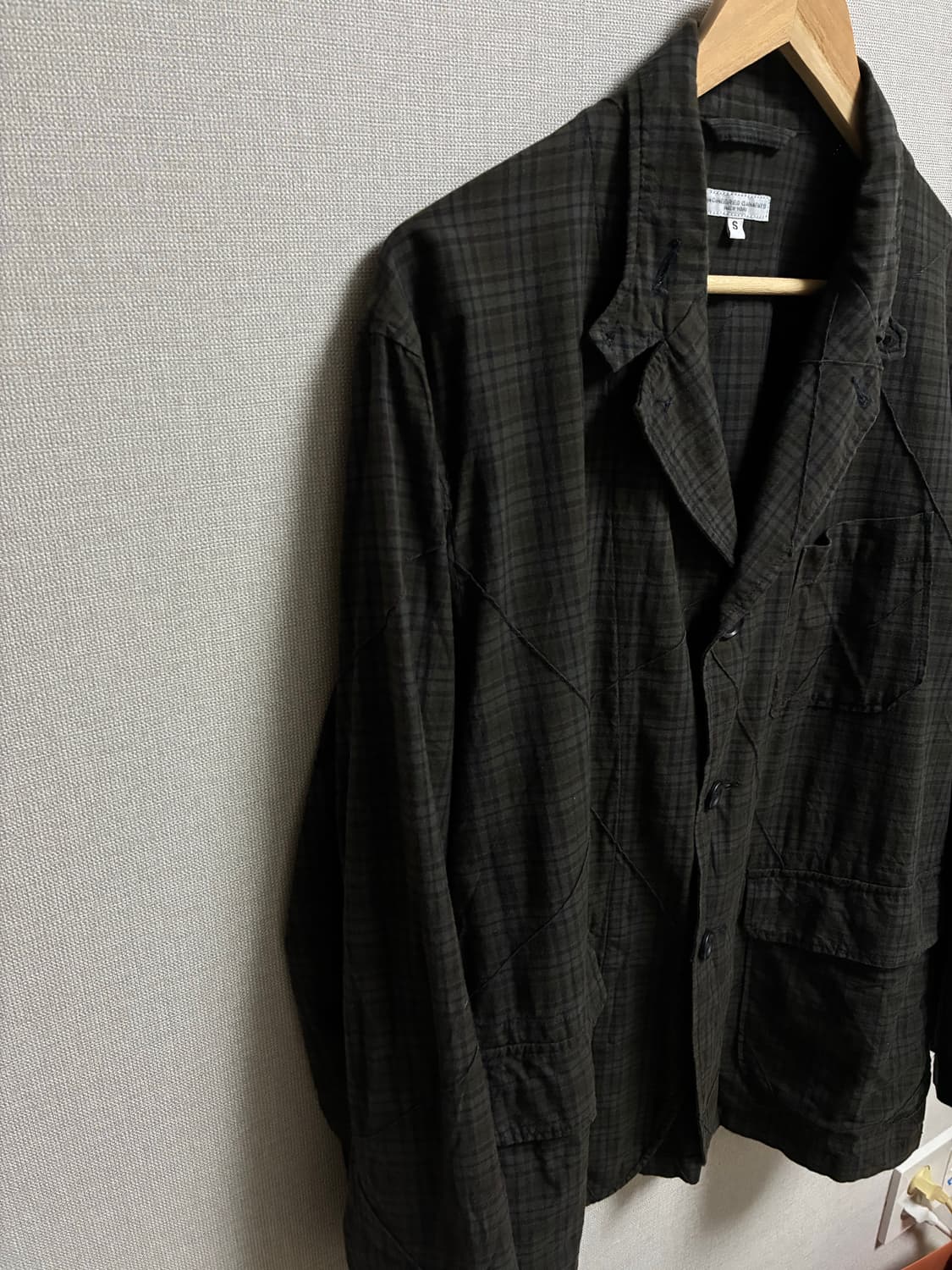 엔지니어드가먼츠 로이터 자켓 핀턱스몰플레이드 S사이즈 상품이미지7