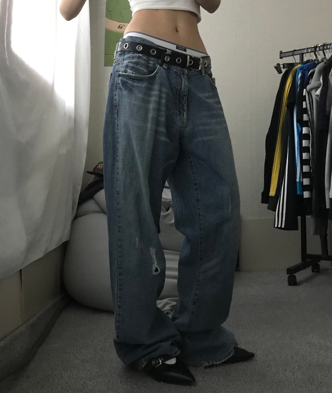 게스 와이드핏 데님팬츠 상품이미지4