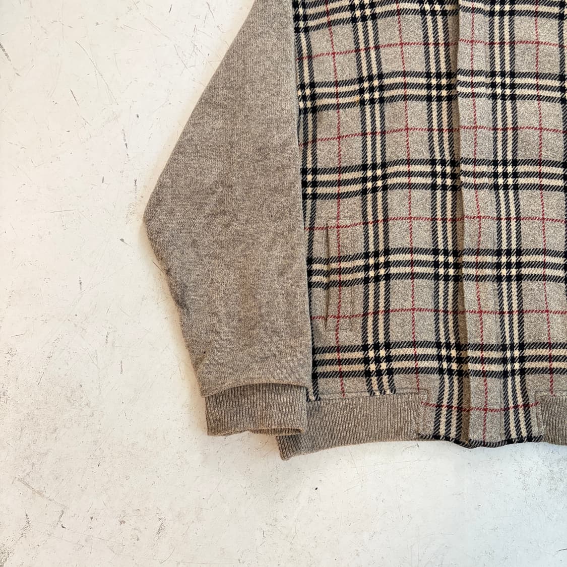 버버리 체크 울 니트 봄버자켓 L 상품이미지3
