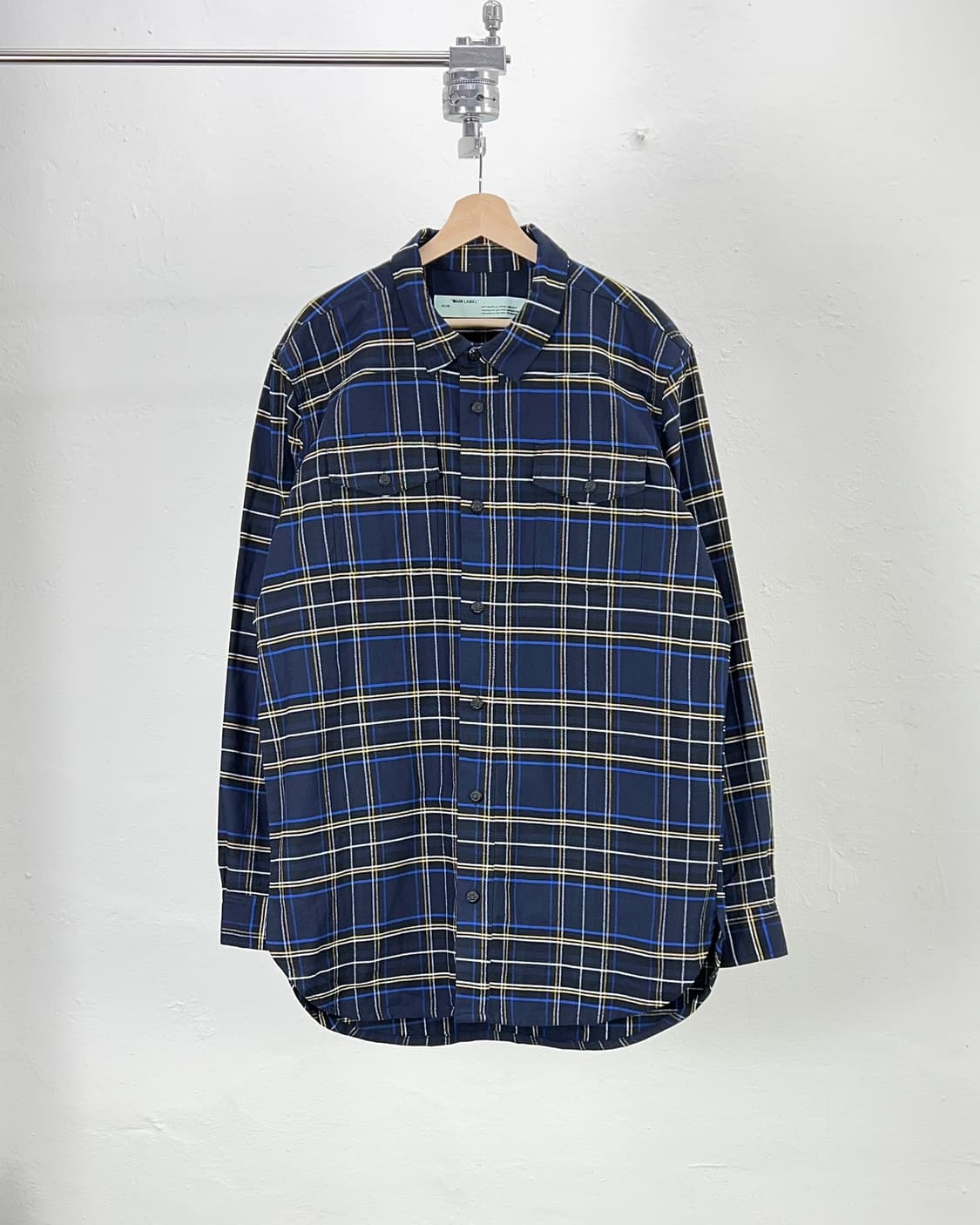 오프화이트 18ss 애로우 블루 플란넬 체크 셔츠 상품이미지2