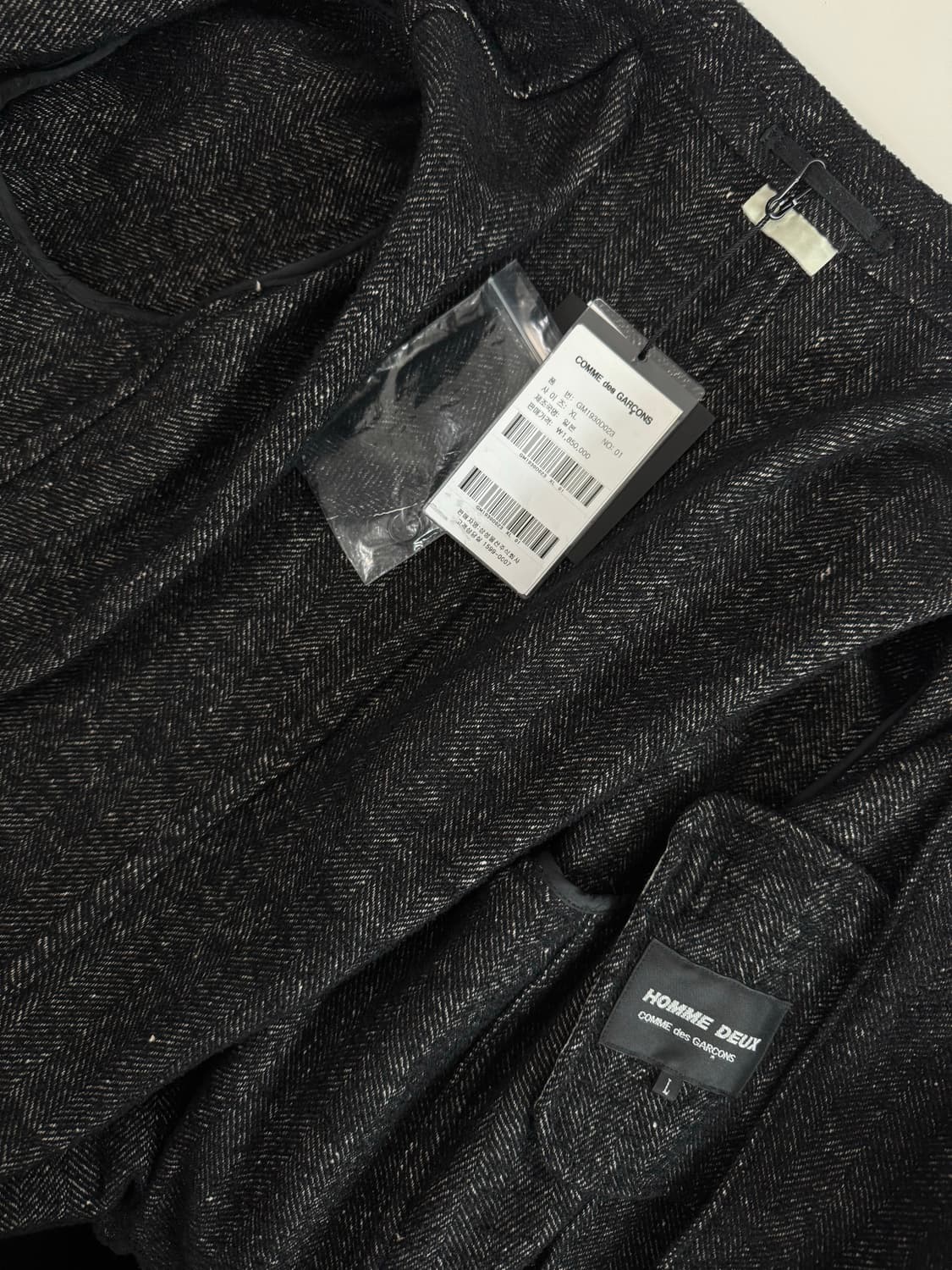 꼼데가르송 옴므 듀 헤링본 코트 L 상품이미지5