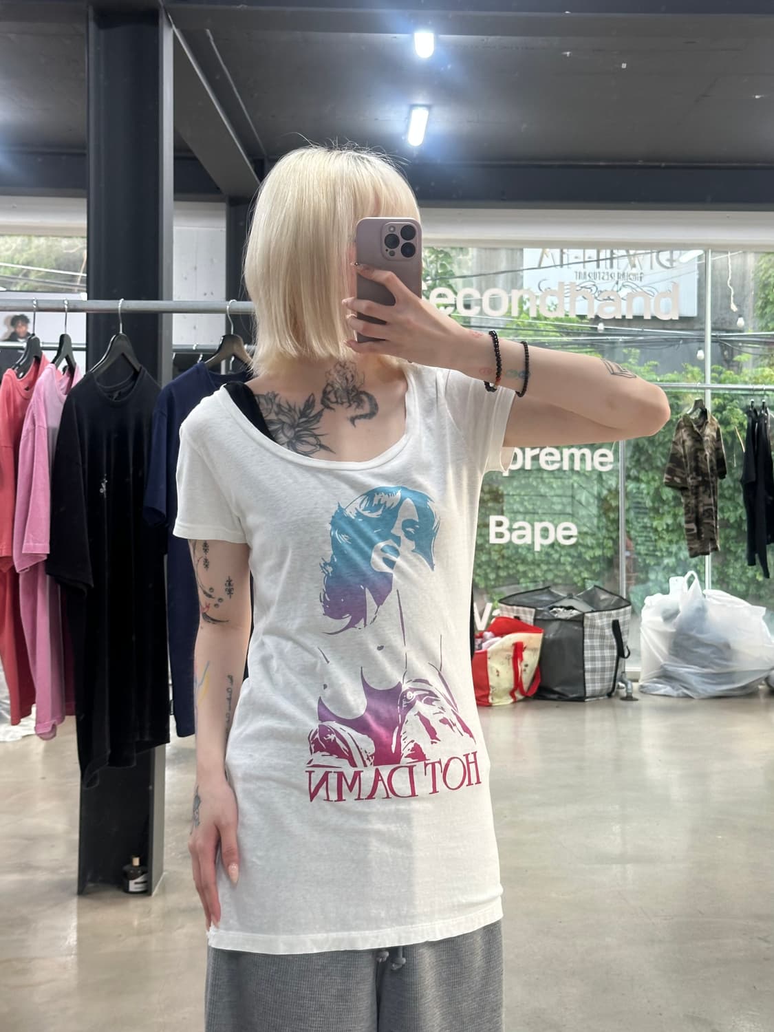 히스테릭 글래머 Hot Damn 그래픽 반팔 티셔츠 상품이미지3