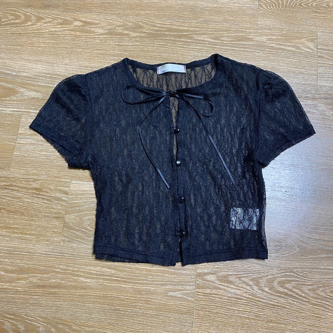 쓰리타임즈 다이애나 가디건 화이트 블랙 일괄 상품이미지3