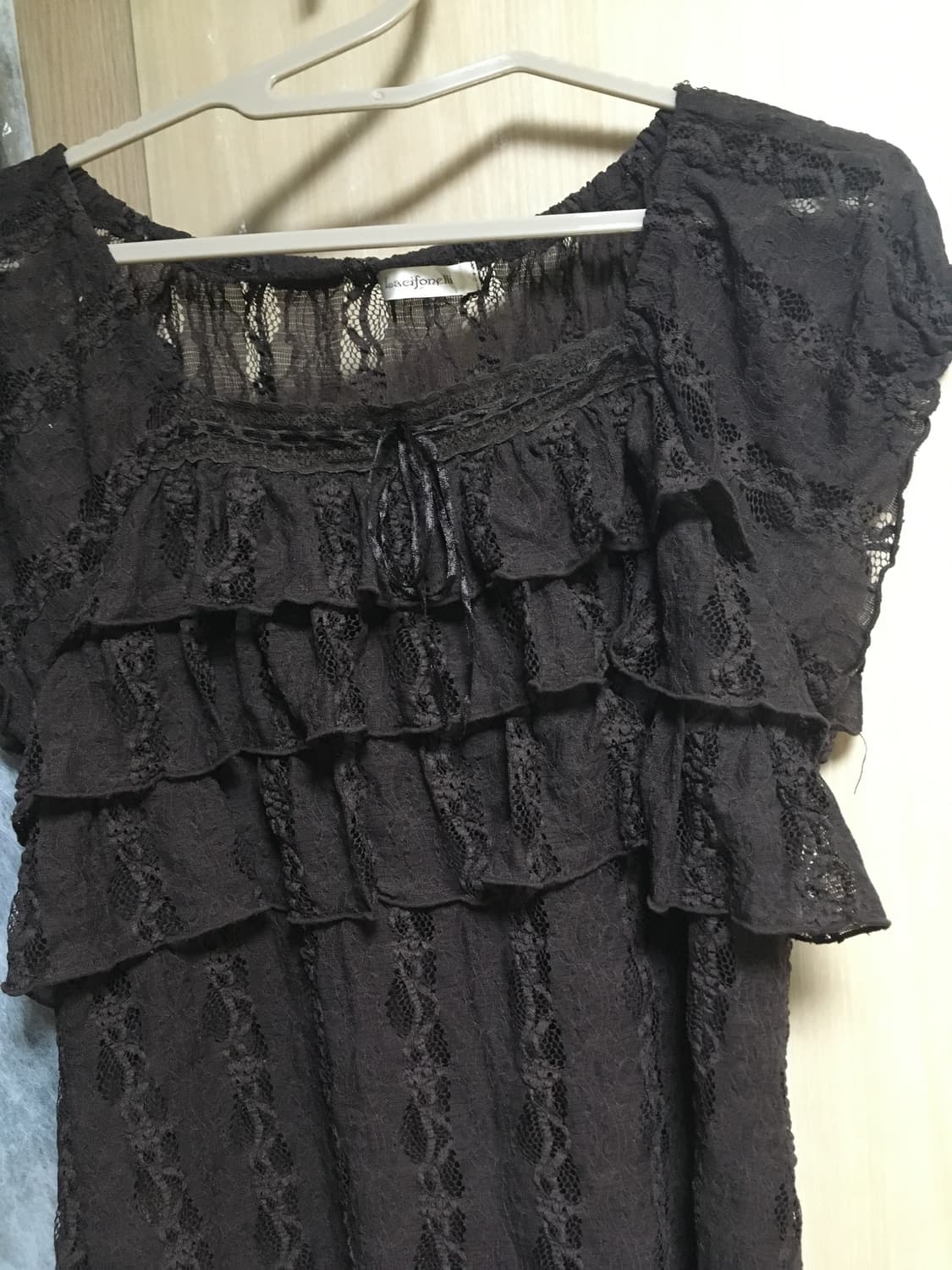 딥 브라운 레이스 반팔 원피스  상품이미지4