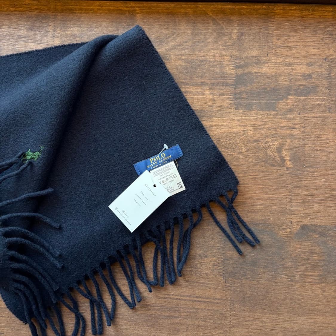 15490 - 폴로 랄프로렌 네이비 캐시미어 머플러 (캐시미어 100%) 상품이미지3