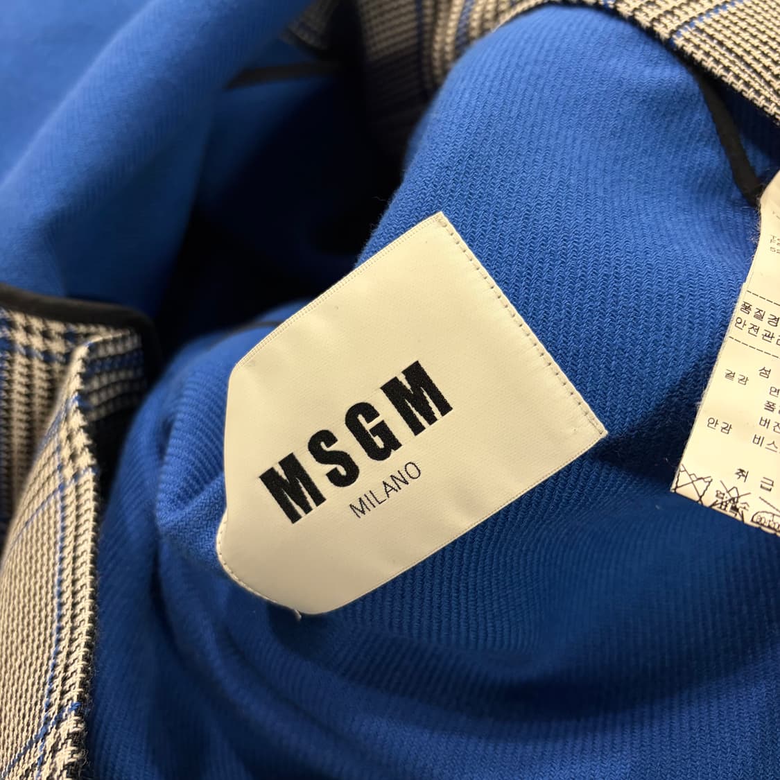 [40] MSGM 체크 롱 코트 블루 프릴 수입택 C374 상품이미지6