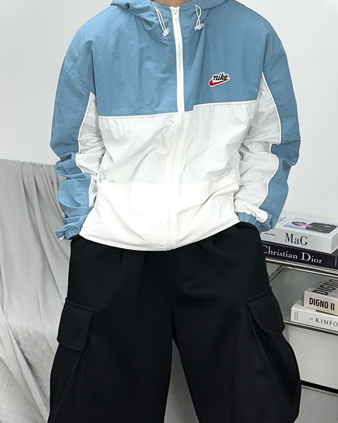 나이키 스카이블루 화이트 바람막이 XL 상품이미지1