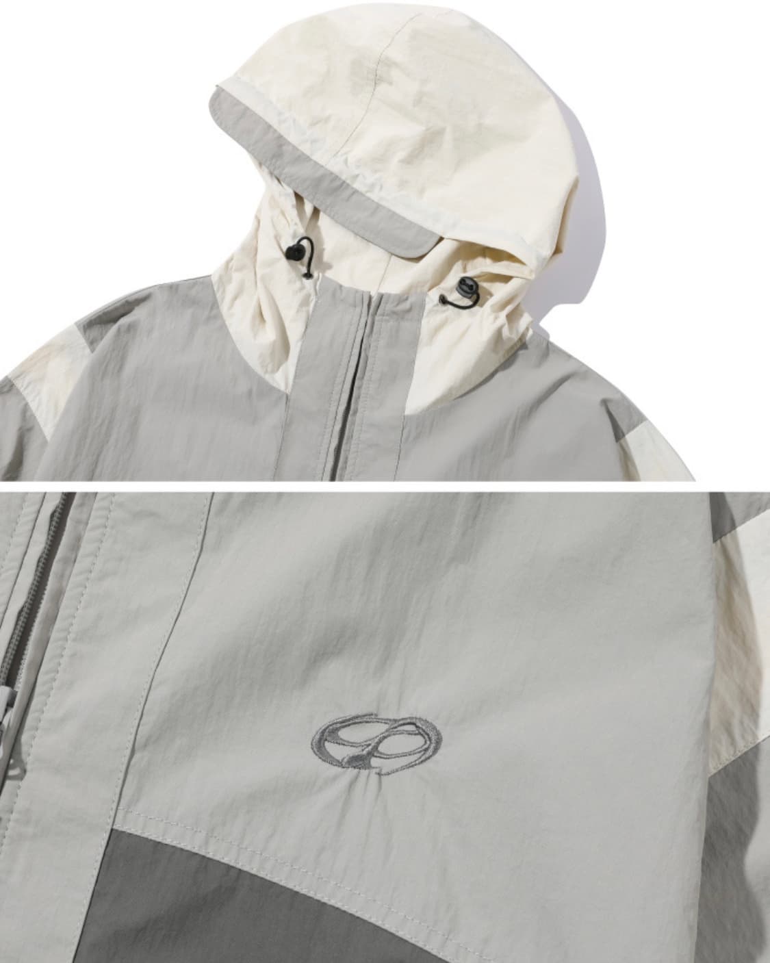 CPGN STUDIO 꼼파뇨 크래킹 후드 윈드브레이커 그레이 상품이미지5