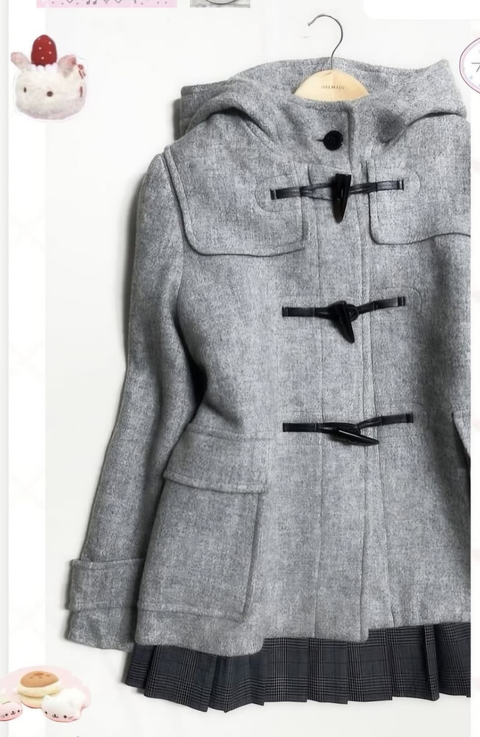 모리걸 GU 그레이 숏떡코 상품이미지1