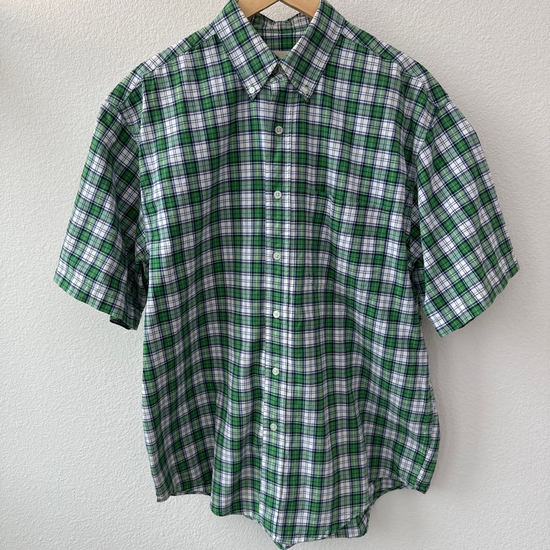 [체감 L-XL] 에디바우어 빈티지 그린 플래드 체크 반팔 셔츠 M 상품이미지1