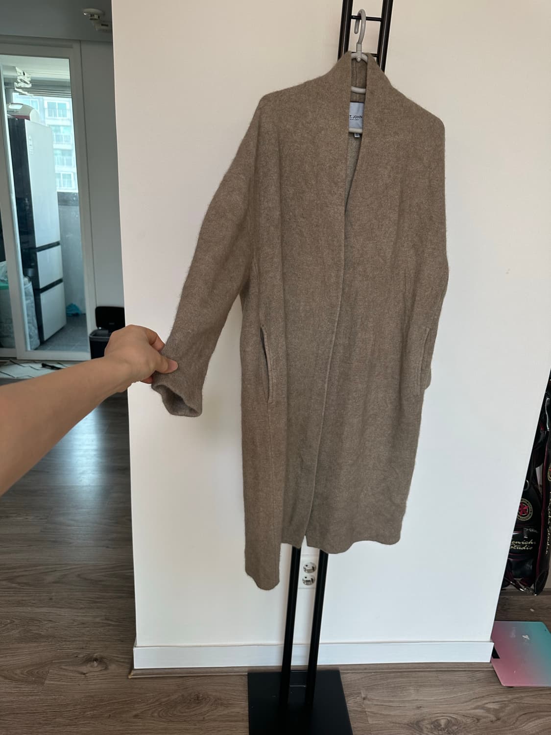 ST JOHN 센존  너구리+양모  롱가디건 -55사이즈 상품이미지4