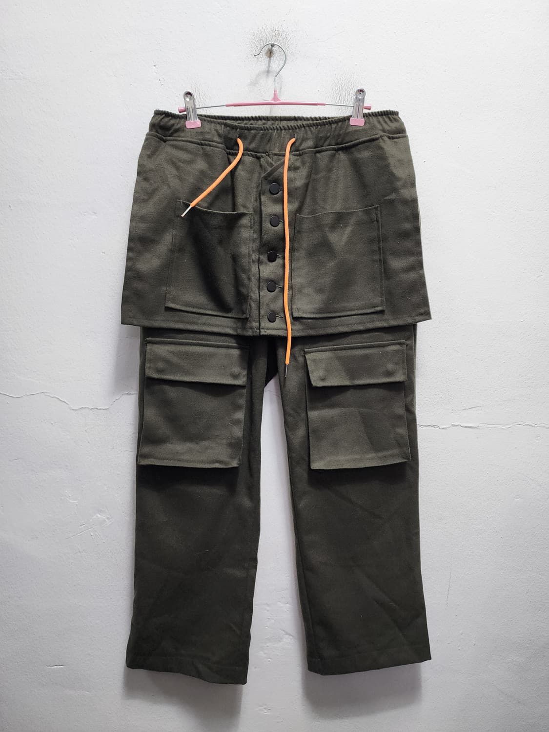 SAC STUDIO 레이어드 엔지니어드 카키 슬랙스 상품이미지1