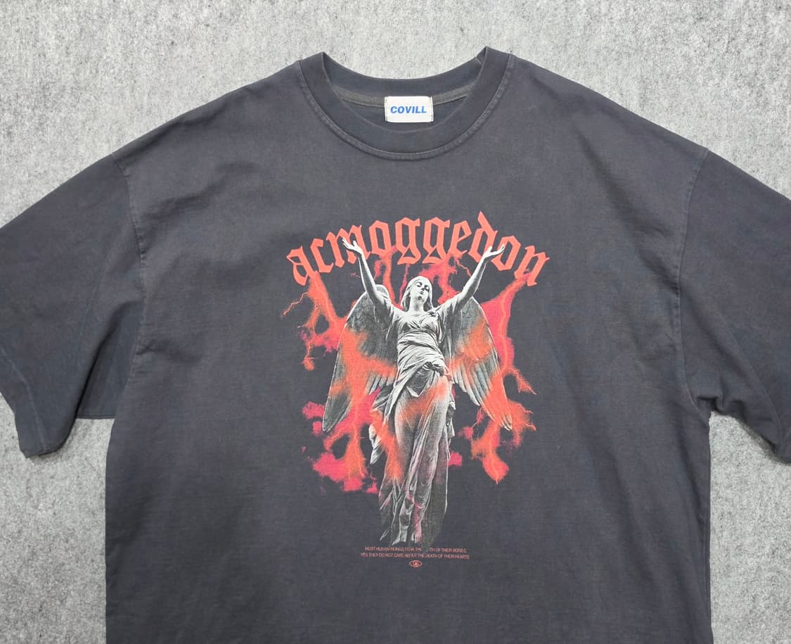 COVILL 코빌 아마겟돈 레드엔젤 프린팅 그래픽 빈티지 반팔티 상품이미지3