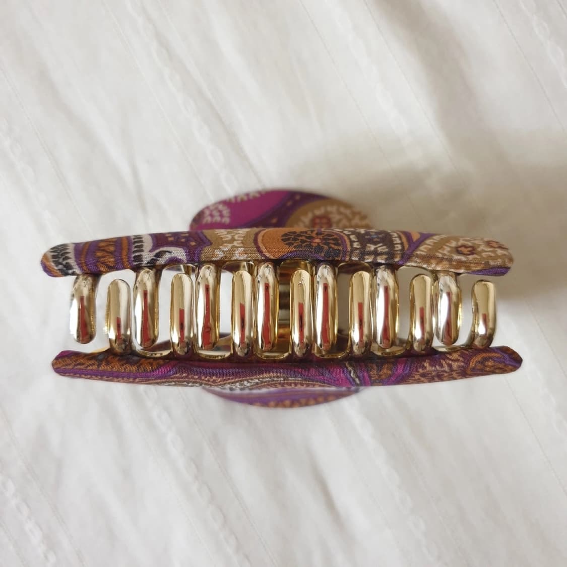 명품 ETRO 에트로 프로푸미 실크 바이올렛 페이즐리 집게핀 상품이미지6