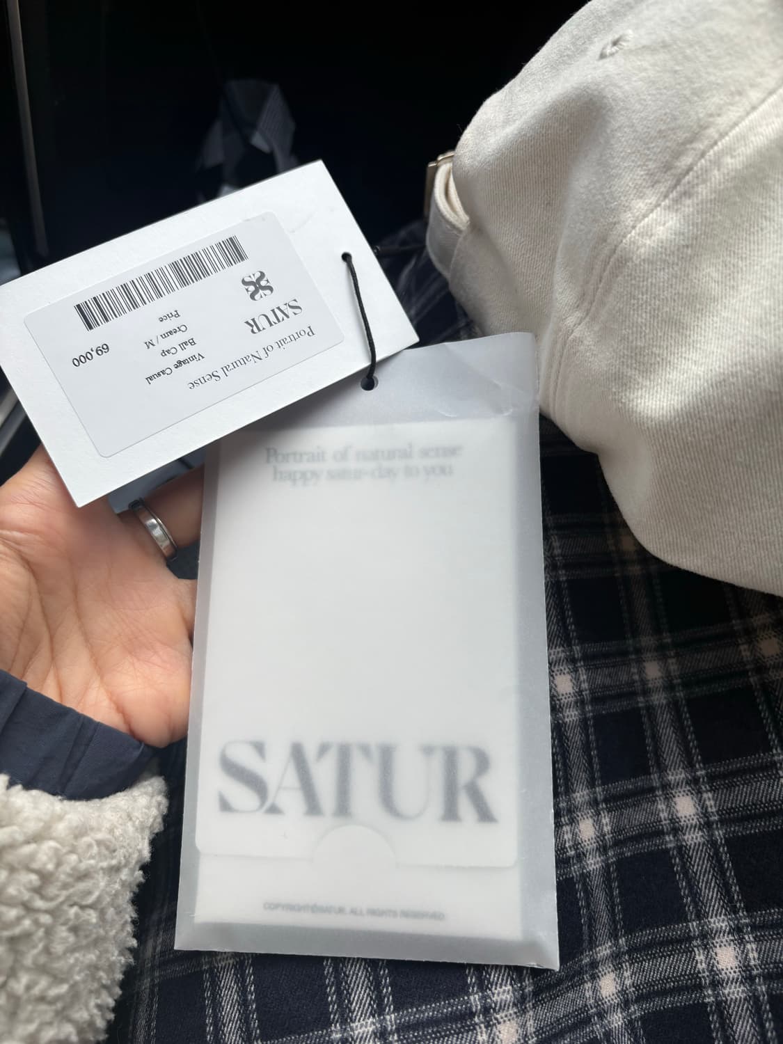 새상품 SATUR 볼캡 크림 상품이미지3