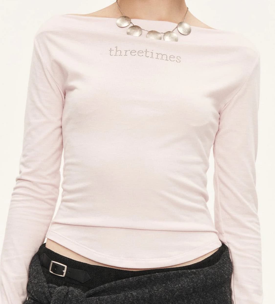 쓰리타임즈 블러쉬 티 핑크 threetimes blush tee pink 상품이미지1