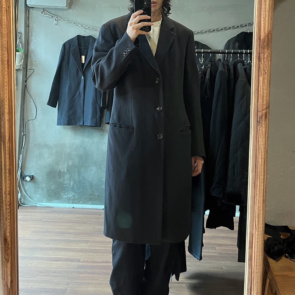 아르마니 헤링본 울 코트 상품이미지2