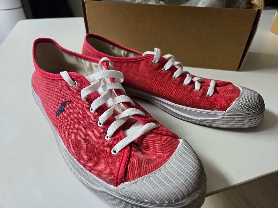 폴로 에센스 100 캔버스 캡토 스니커즈 레드 상품이미지5