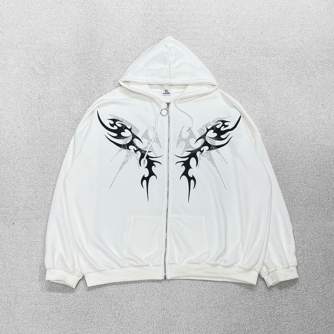 볼칸 Volcan 제패니즈 빈티지 트라이벌 후드집업 화이트 상품이미지1