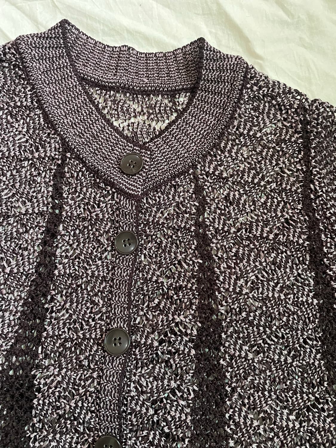 믹스 니트 반팔 가디건 상품이미지3