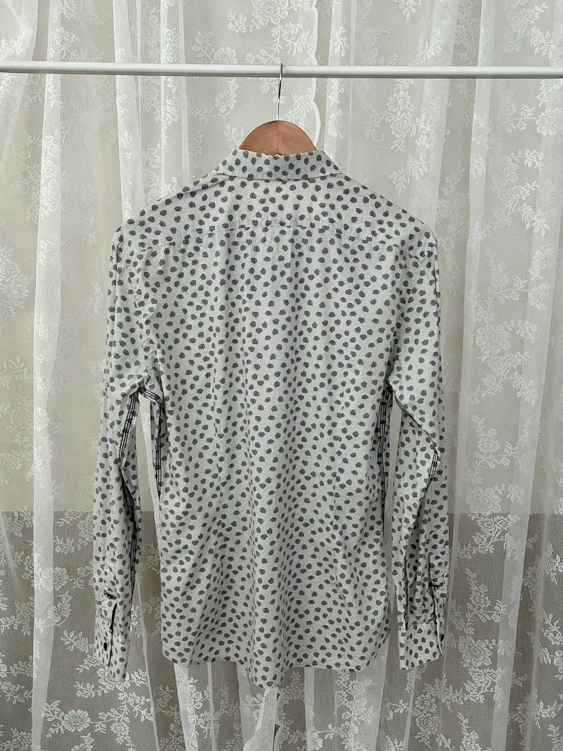 M) 디젤 슬림핏 스컬 패턴 셔츠 그레이 상품이미지2