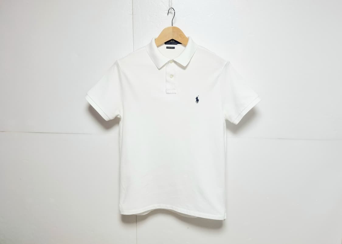 남성 QR 폴로 흰색 화이트 아이코닉 반팔 카라 피케 셔츠 티 티셔츠 상품이미지2
