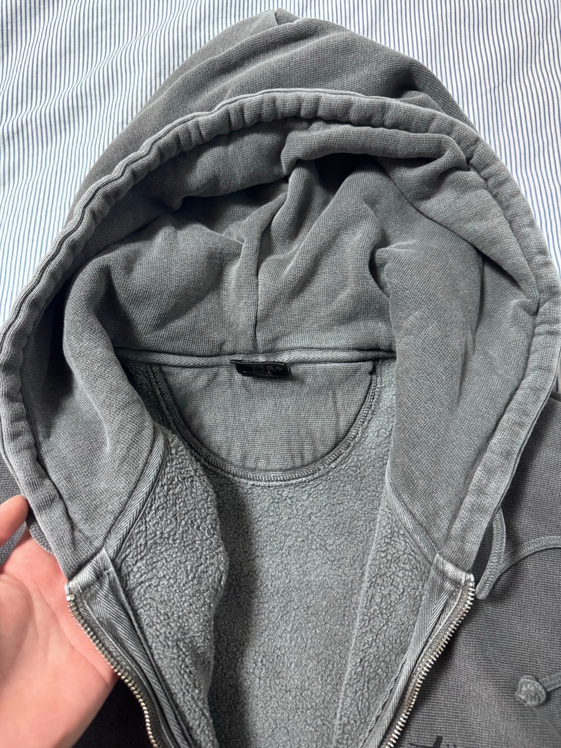 (새상품급) 스투시 8볼 피그먼트 다이드 집 후드 블랙 XL 상품이미지7