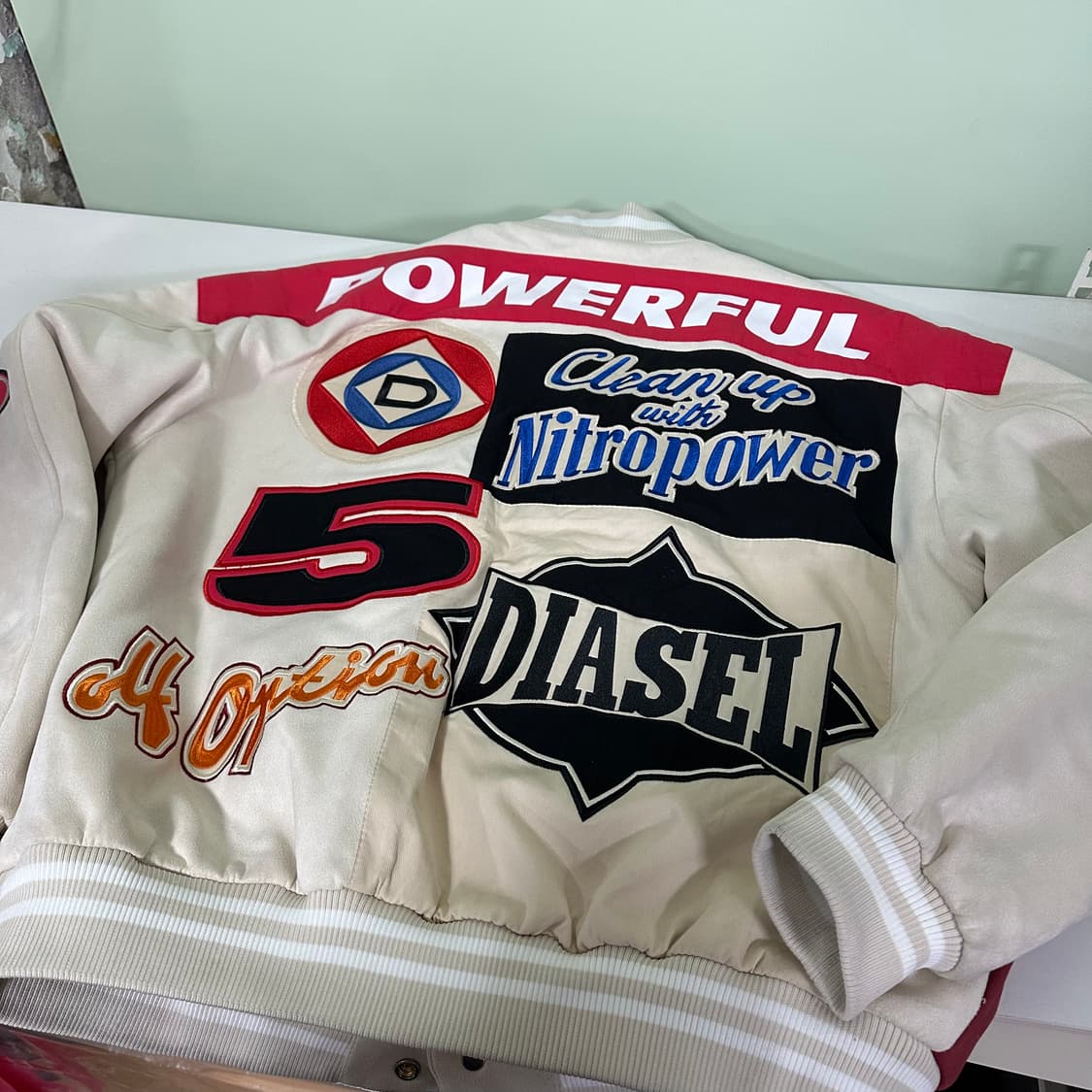 FREE VTG 아이보리 멀티패치 바시티자켓 상품이미지6